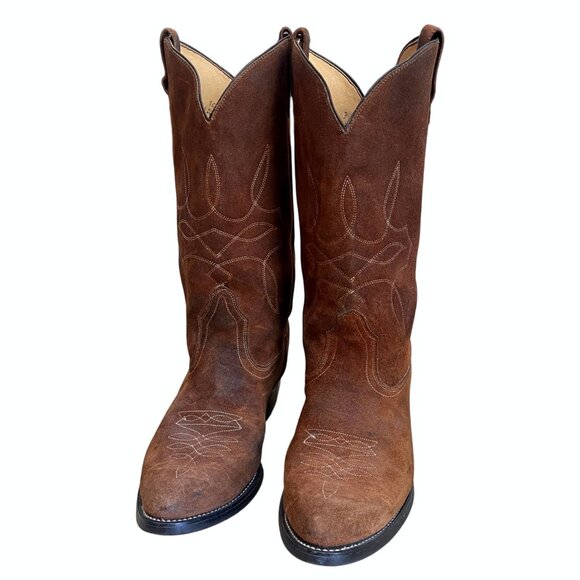 Vintage Levi’s Orange Tab Cowboy Boots Brown Suede Western Men’s Size 11 M - Picture 3 of 8